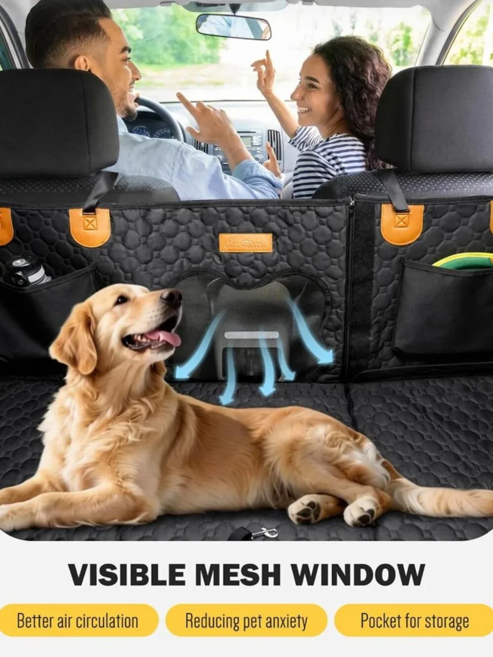 Waterproof Dog Car Seat Cover & Back Seat Extender, Anti-Scratch, Easy Clean